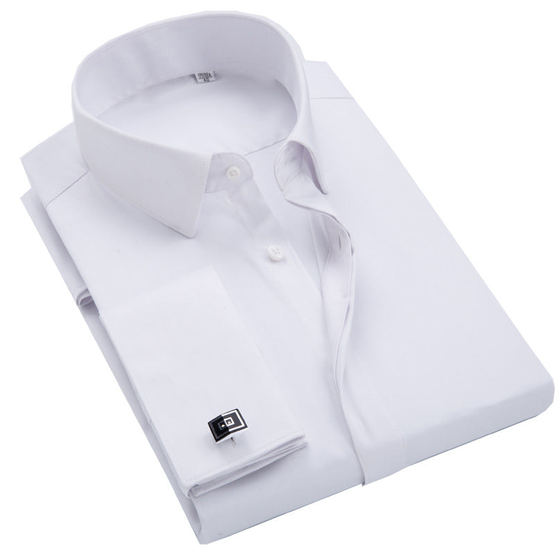 French Cufflinks Shirt Bamboo Fiber Long Sleeve Shirt