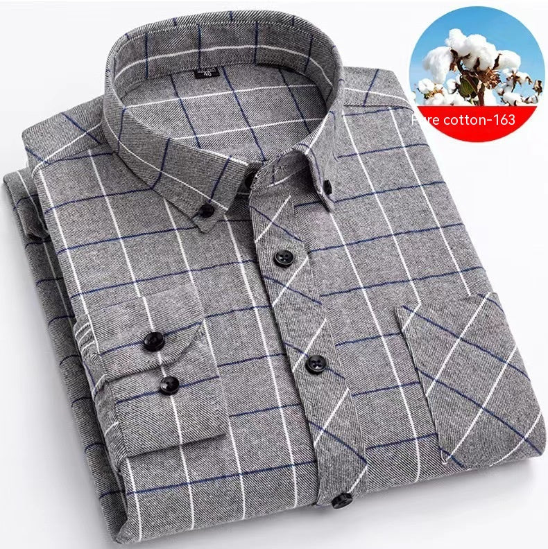 Men's Cotton Brushed Plaid Shirt