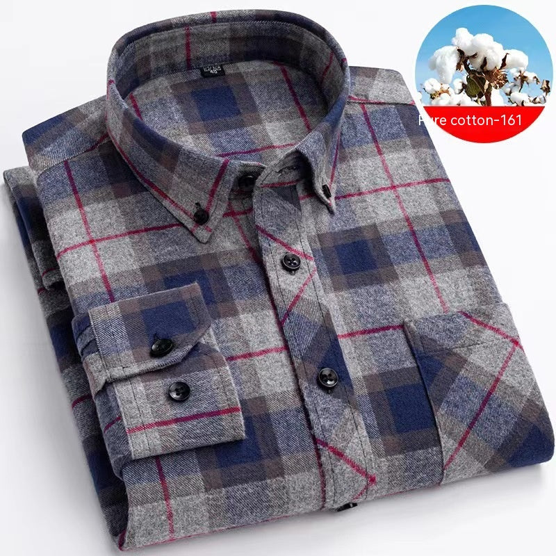 Men's Cotton Brushed Plaid Shirt