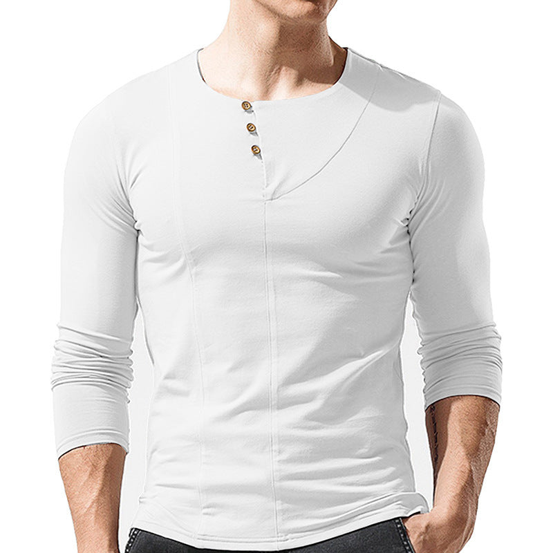 European And American Men's Long-sleeved T-shirt Backing