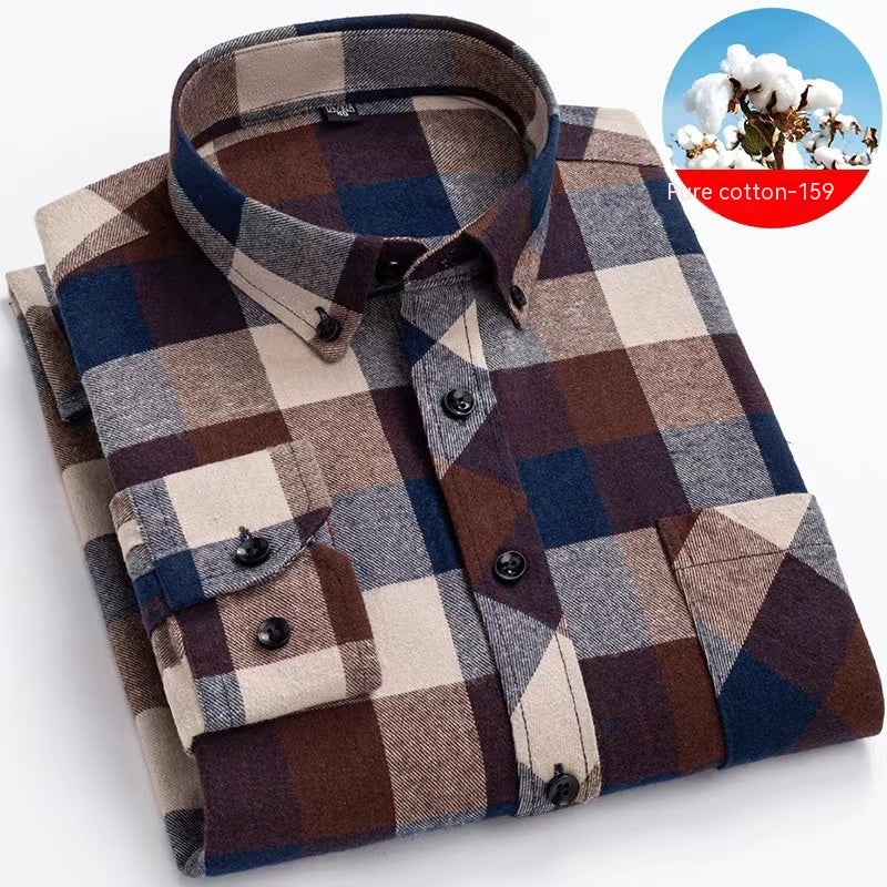 Men's Cotton Brushed Plaid Shirt