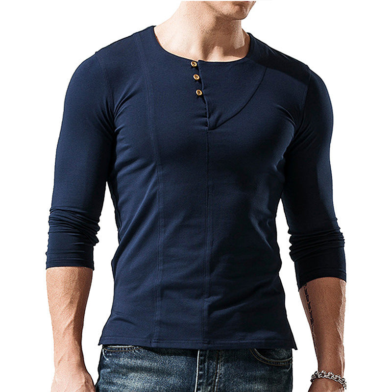 European And American Men's Long-sleeved T-shirt Backing