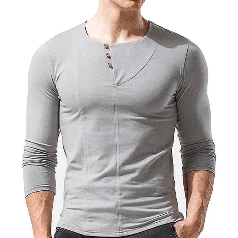 European And American Men's Long-sleeved T-shirt Backing