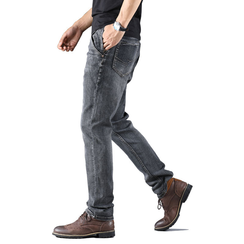 Men's Loose Straight Smoky Gray Jeans