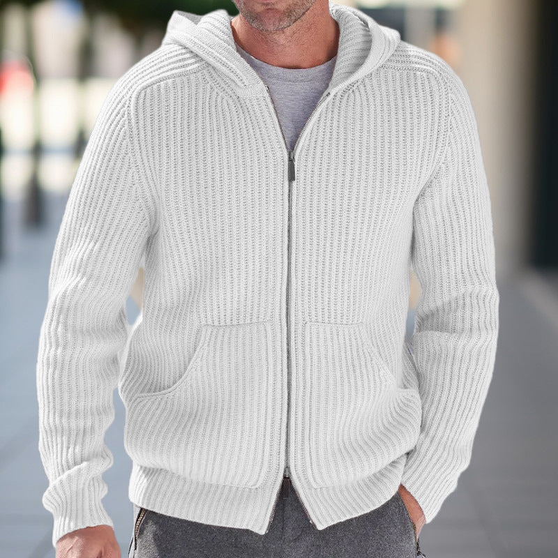 Men's Knitwear Hooded Long Sleeve Knitted