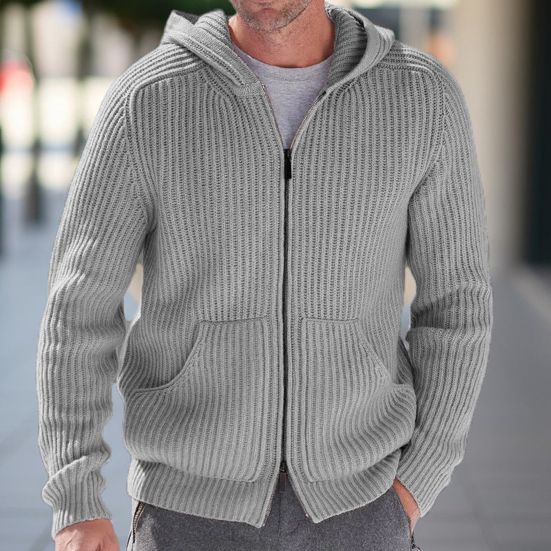 Men's Knitwear Hooded Long Sleeve Knitted